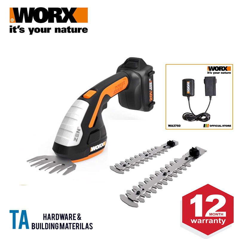 WORX WG801E CORDLESS SHRUB SHEAR / GRASS SHEAR 20V 2.0AH Shopee Malaysia