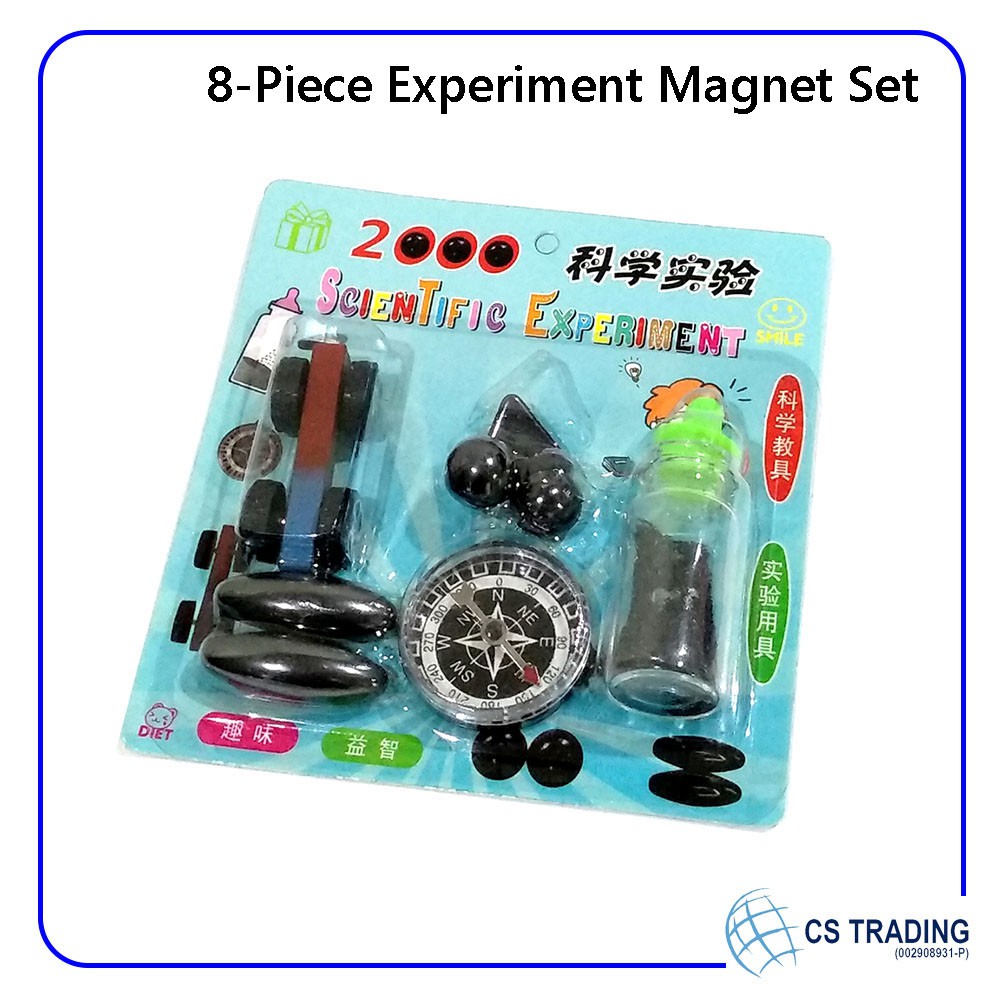 8 Piece Magnet Set: Bar Ring U-shaped Compass Magnets Science Experiment Kits