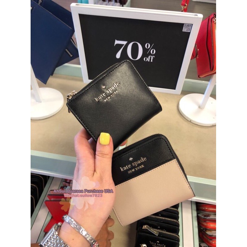 Kate spade Staci Small L zip Bifold Wallet | Shopee Malaysia