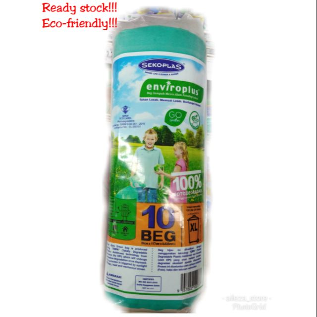 Sekoplas Enviroplus Mini Roll Garbage Bags Xl Size Plastik Sampah