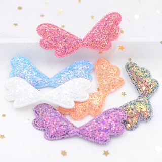 Leather Fabric Demon Bat Wings Padded Appliques Hair Clip Decoration Patch 