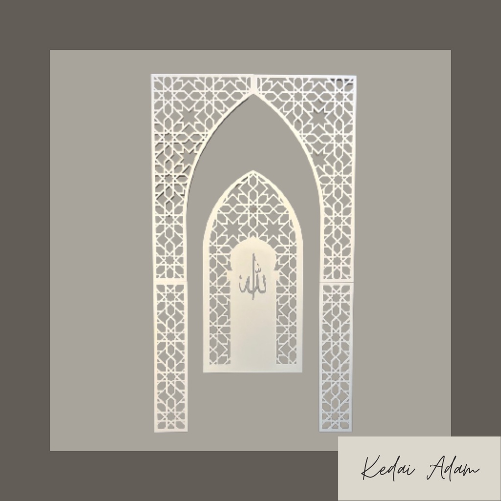 Mihrab Mini Surau Solat Home Rumah Islamic Pattern Wall Dinding Art