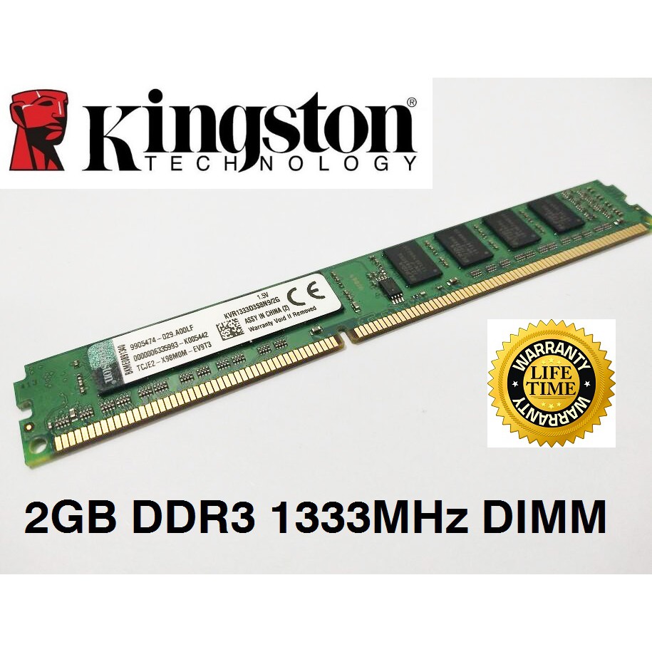 Kingston Value Ram Ddr3 2gb 1333mhz Pc3 Desktop Ram Kvr1333d3n9 2g Sp Pc Memory Shopee Malaysia