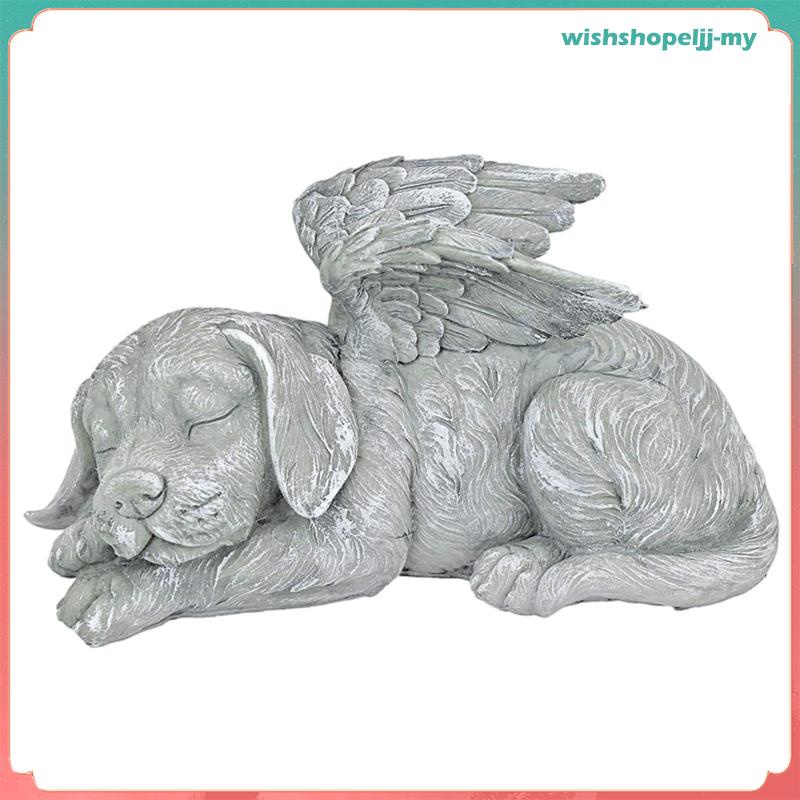 Dog Cat Memorial Statue Grave Marker Tribute, Resin Craft, Stone Finish