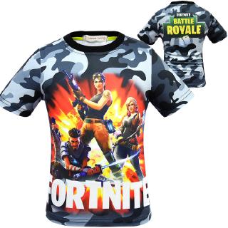Fortnite Camouflage T Shirt Kids Boys Battle Royale Game Tees T Shirts Tops Shopee Malaysia - roblox fortnite t shirt fotos