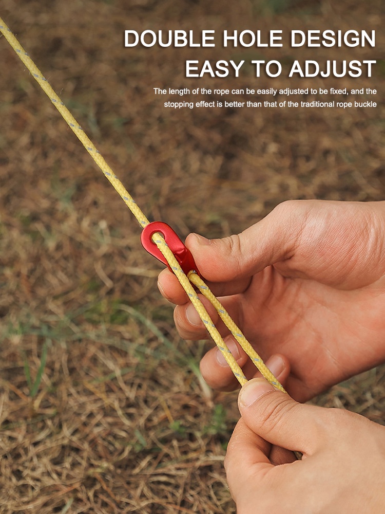 Outdoor Tent Wind Rope Buckle Camping Tent Guy line Rope Lock Flysheet