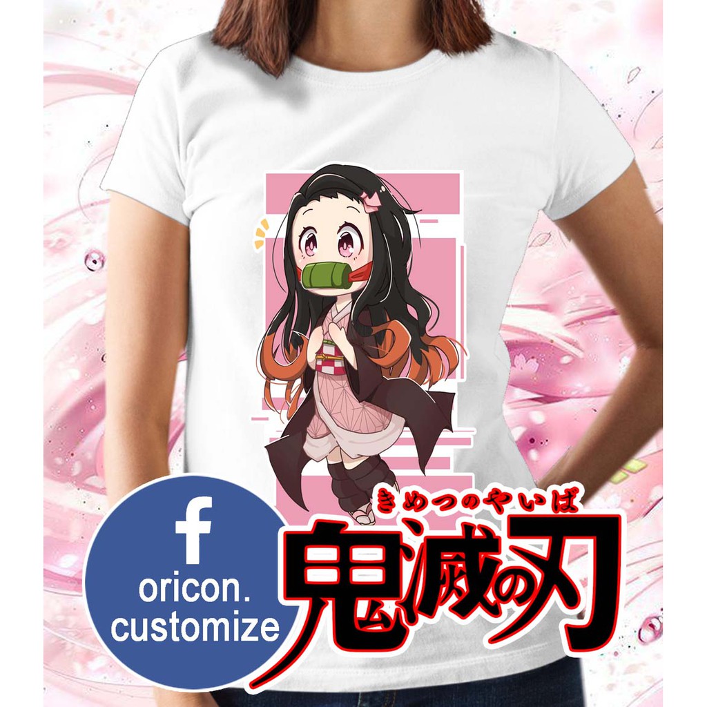 Baju Korean Style Anime Chibi Nezuko T Shirt Kimetsu No Yaiba Demon Slayer Nezuko Kamado Demon Slayer Adorable Fashion Shopee Malaysia