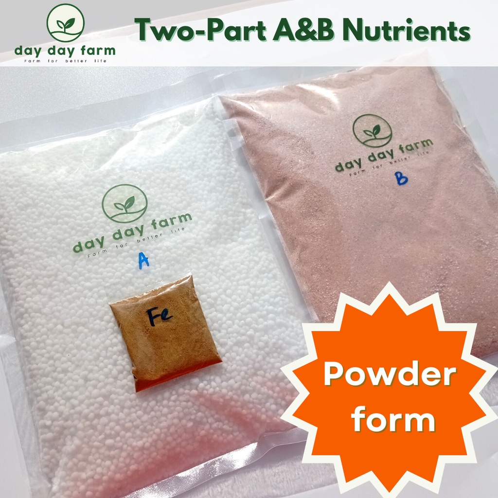 Hydroponic AB Nutrients/Fertilizers (2kg, Powder Form) For Leafy Greens ...