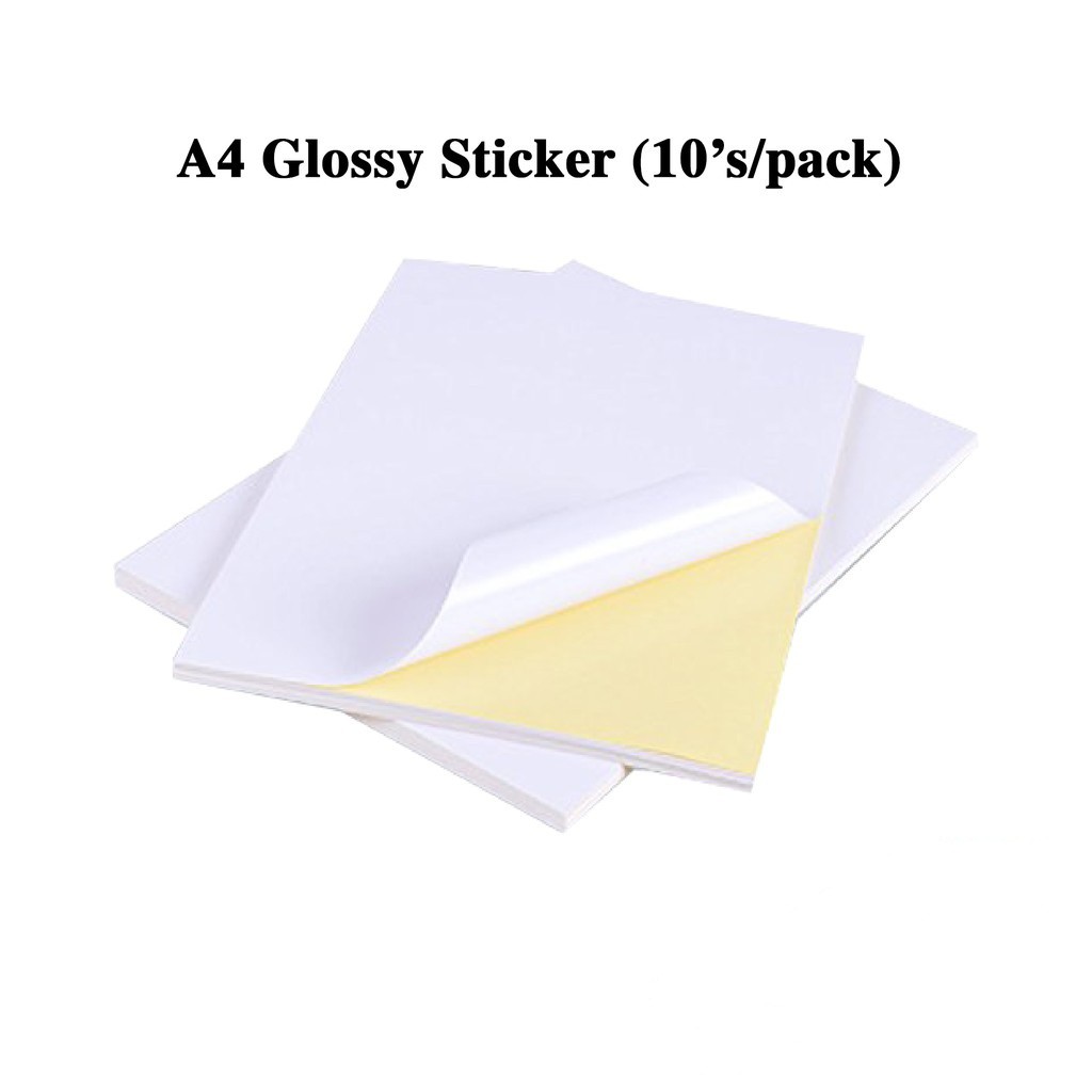 Inkjet / Laser Printing A4 Glossy Sticker Paper (10's/pack) Shopee Malaysia