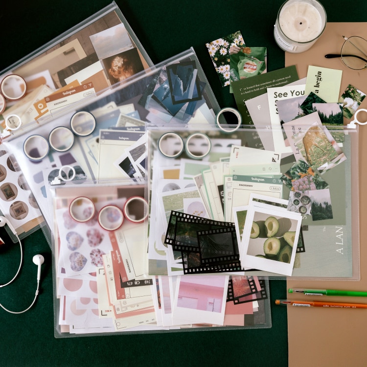 journamm 64pcspack kawaii scrapbooking material set