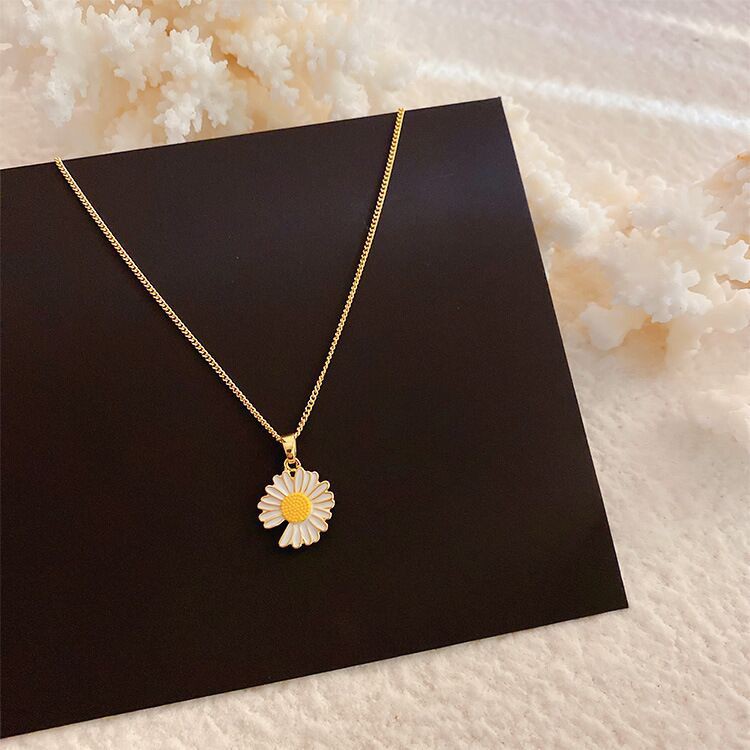 Daisy Sunflower Pendant Necklace Korean New Ins Girl Accessories