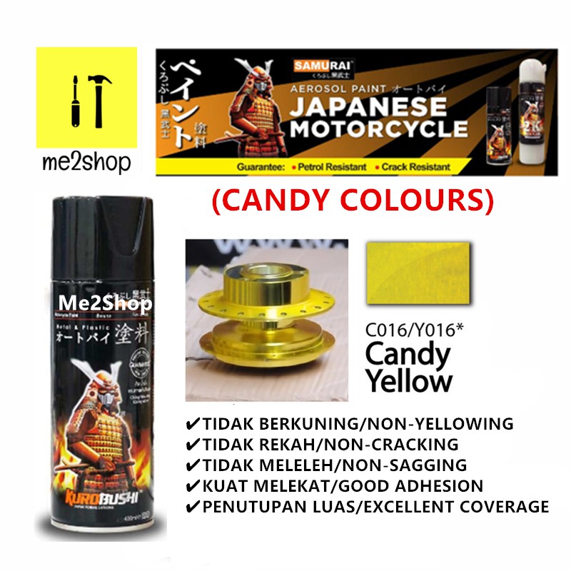 C016 / Y016* CANDY YELLOW ~SAMURAI SPRAY PAINT CANDY COLOURS (SABAH