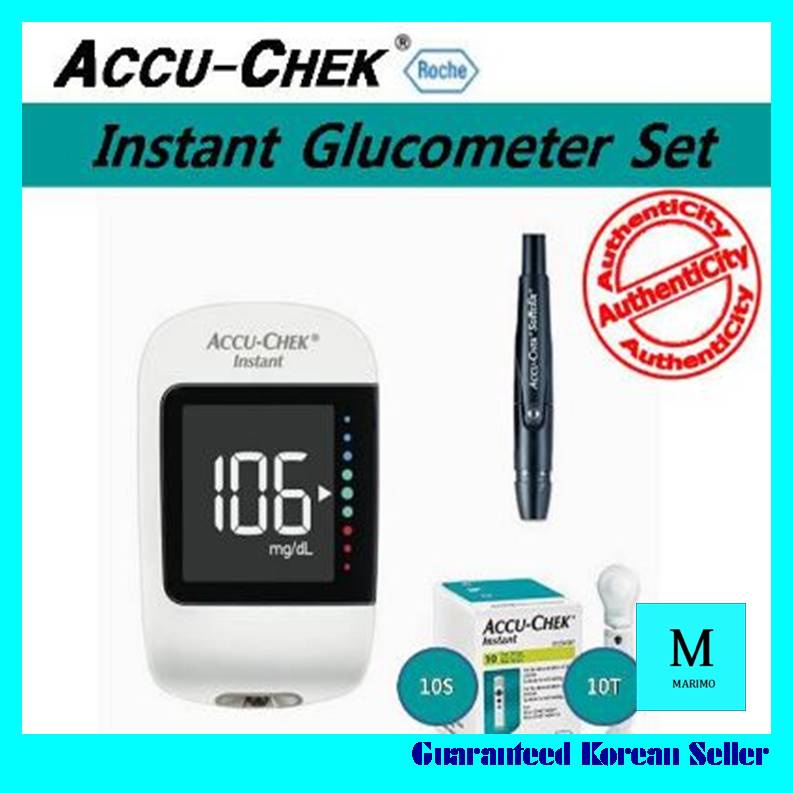 [Accu Chek] Instant Blood Glucose Monitoring Meter + 10 Lancing Device