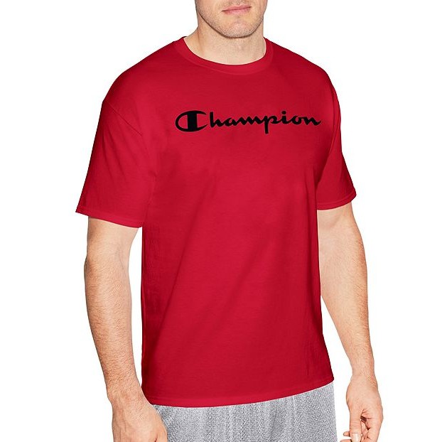 champion men's cotton script logo tee