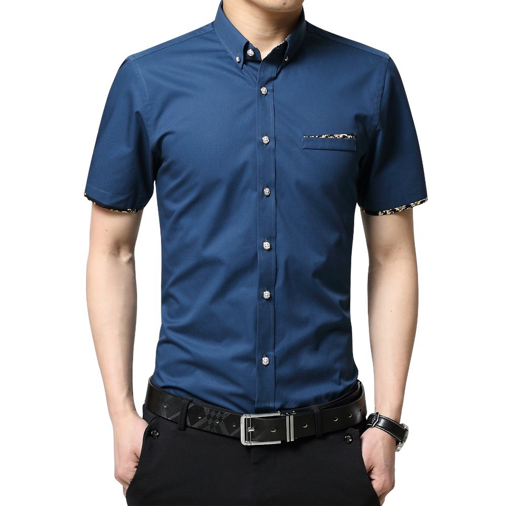mens slim fit short sleeve casual shirts