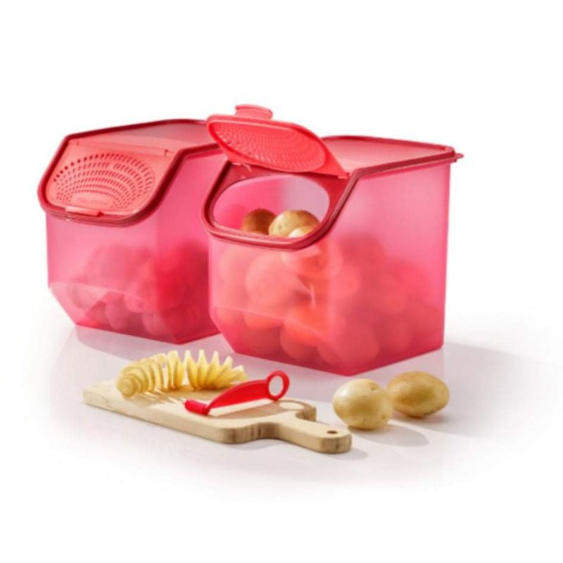 READY STOCK ( 1pc or 2pcs 5.5L ) Tupperware Garlic N All Keeper Set
