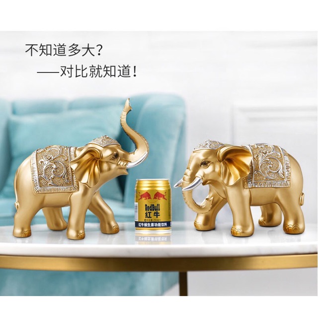A pair of fengshui elephant 一对招财风水象摆件办公室电视柜泰国大象 
