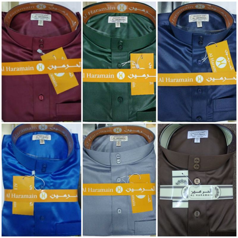 Jubah al haramain warna2 +hijau+meroon+Kelabu cair+kelabu gelap+chocolate gelap+biru gelap+royal blue