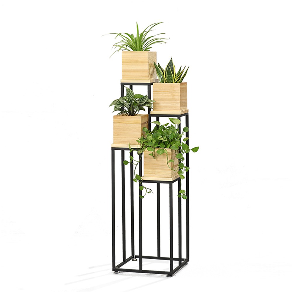 FINSSO: PLANT DECORATION SHELF WITH WOOD PIECES