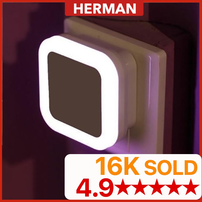 READY STOCK HERMAN Lampu Tidur Auto Motion Sensor LED Night Light Lamps Children Bedroom Wall Mounted Auto On OFF