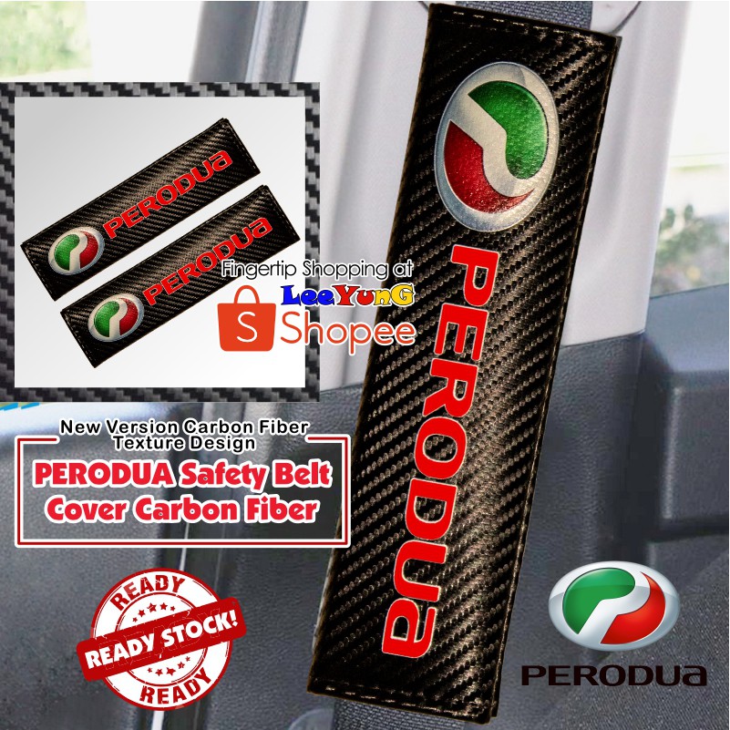 Perodua Car Safety Seat Belt Cover Carbon For MYVI ARUZ 