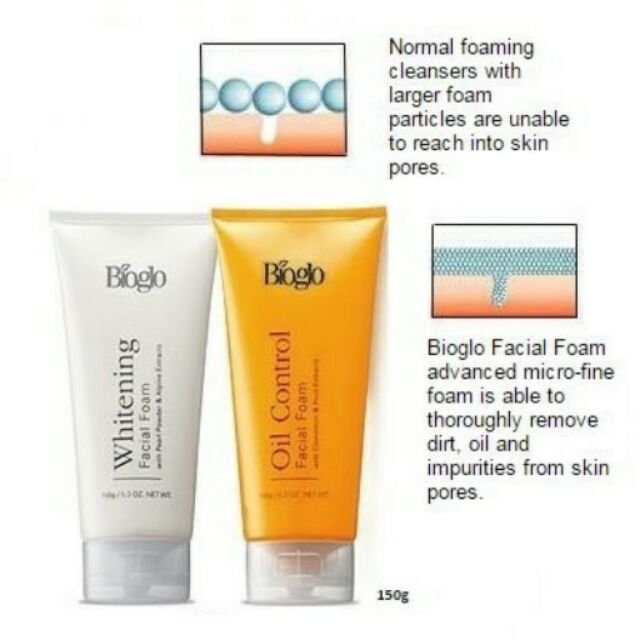 bioglo whitening facial foam
