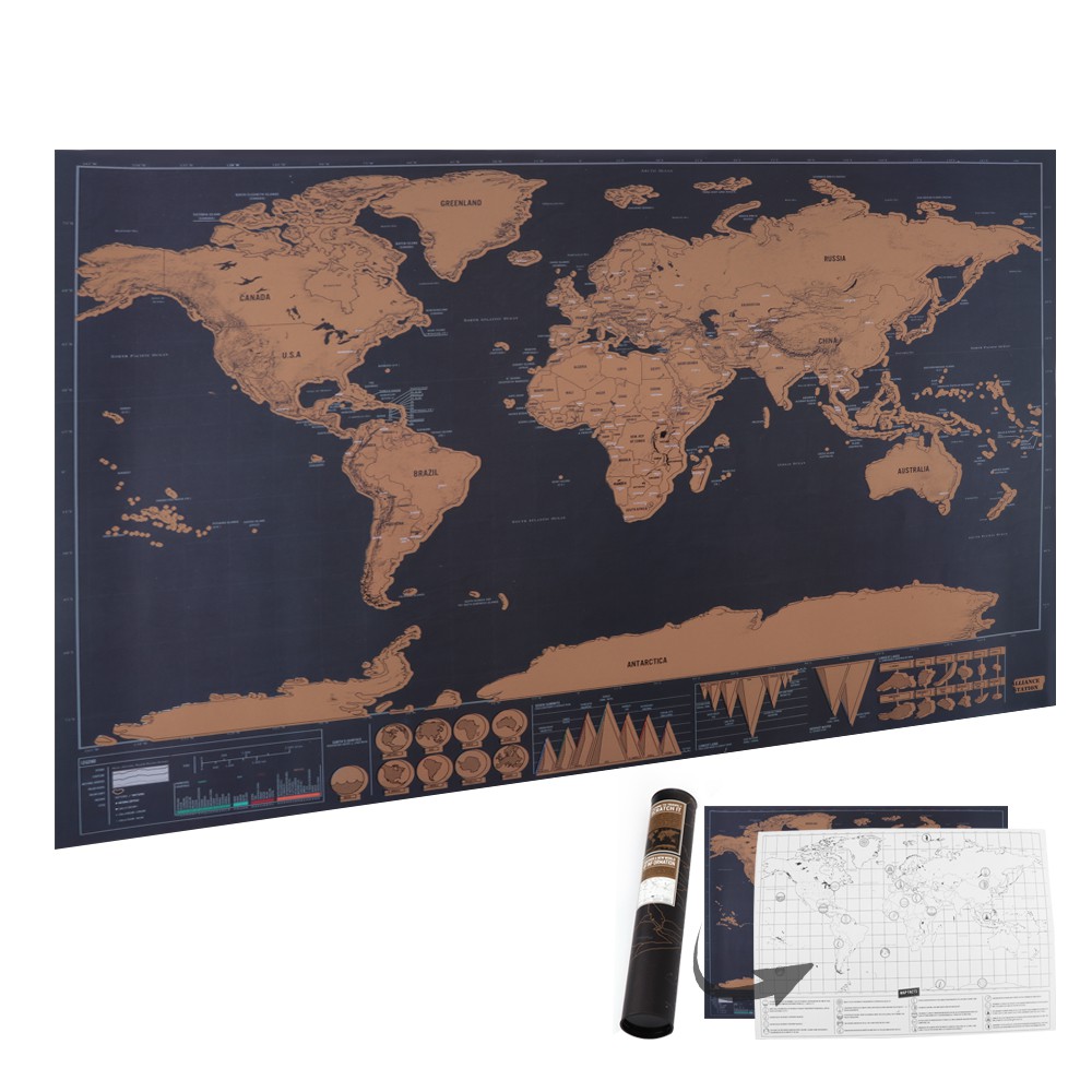 World Map Scratch Off World Map Poster Scratchable World Travel Map Perfect  Gift | Shopee Malaysia