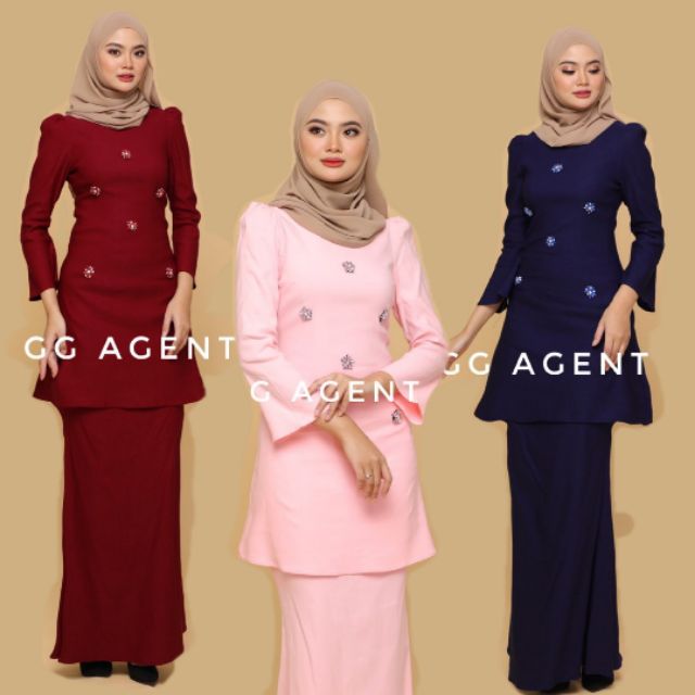 MUSLIHA KURUNG  PAHANG  WITH BEADS BAJU  RAYA TUNANG Shopee  