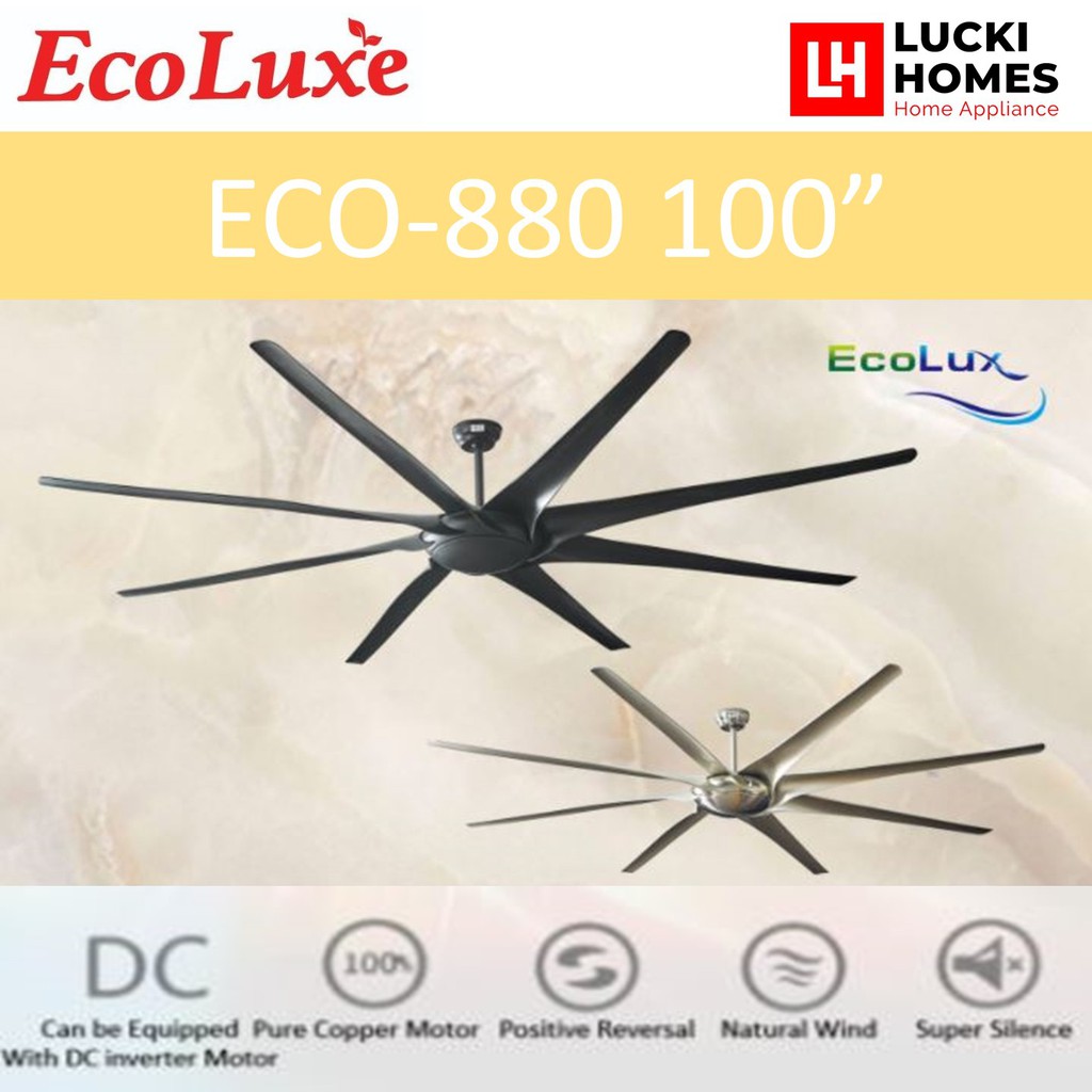 ECOLUXE Premium Decorative 100" inch Eco880 Giant Fan With Remote