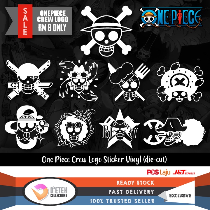 One Piece Crew Anime Logo Vinyl Decal Sticker | Shopee Malaysia