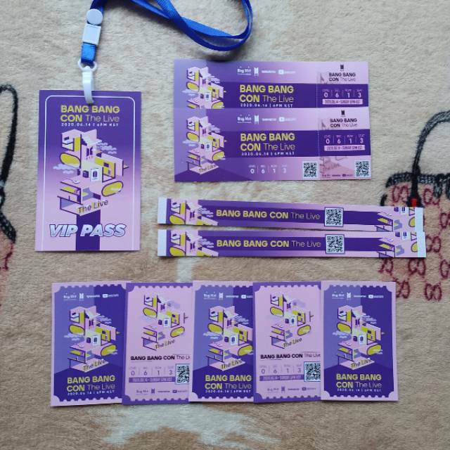 set art paper bang bang con ticket vip pass and wristband bts concert for collection shopee malaysia