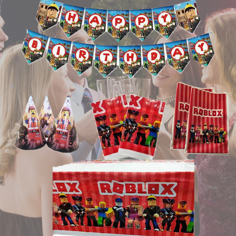 Video Gamer Birthday Party Roblox Birthday Banner Gamer Roblox Birthday Backdrop