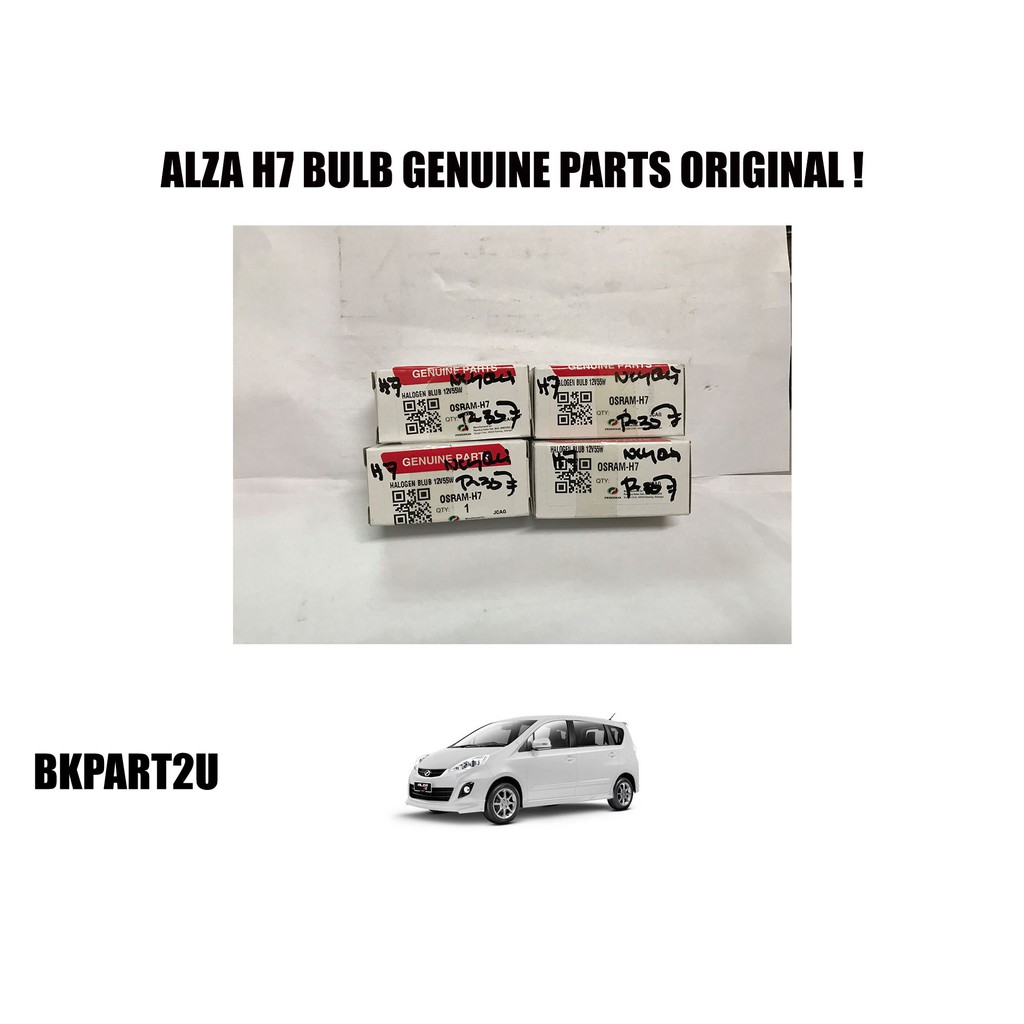 Perodua Alza H7 Bulb Mentol Lampu Depan Genuine Parts Original Parts From Perodua H7 Blub High Quality Shopee Malaysia