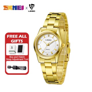 SKMEI Women Fashion Watches Quartz Waterproof Watch Stainless Steel Elegant Wristwatches Ladies  Jam Tangan Perempuan