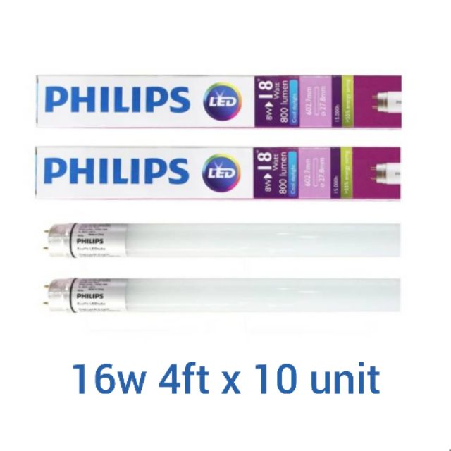 PHILIPS ECOFIT 16W/765 T8 LED TUBE COOL DAYLIGHT 1200MM 10 UNIT