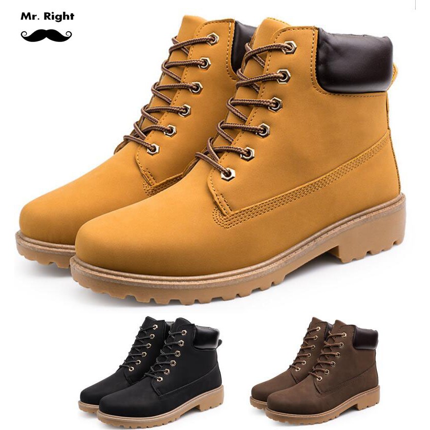  Winter Fashion Men Work Shoes PU Leather Boots Ankle Boots Shoes |  Shopee Malaysia