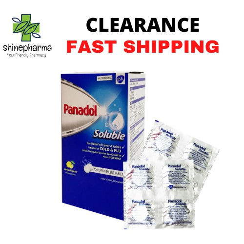 Panadol Soluble Paracetamol 4pcs Tablet Pack Ubat Demam Lemon Flavour Shopee Malaysia