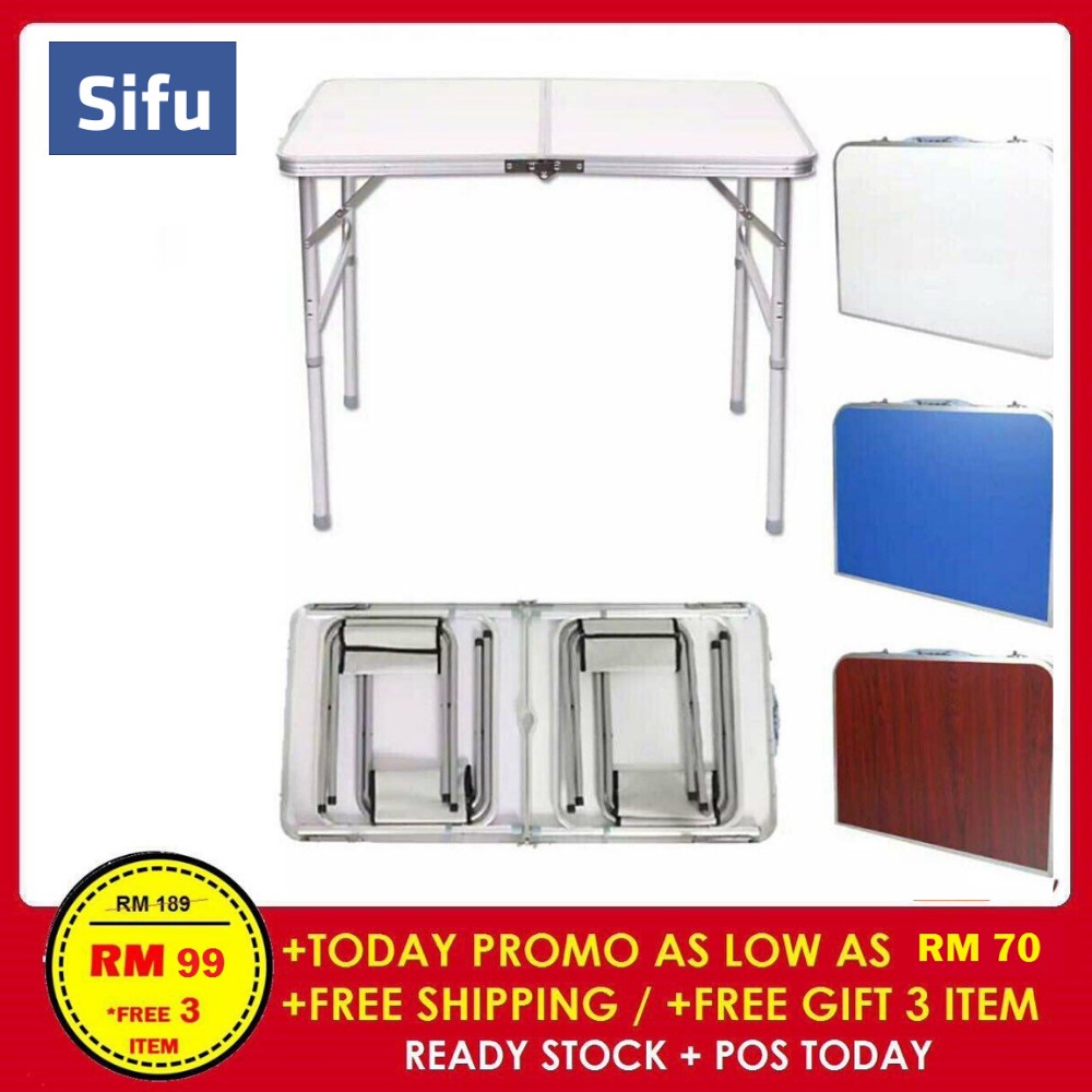 READY STOK Foldable Table Meja  Lipat  Aluminium Outdoor  