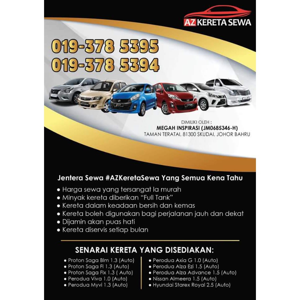 Kereta Sewa Murah Johor Bharu Car Rental Johor Shopee Malaysia