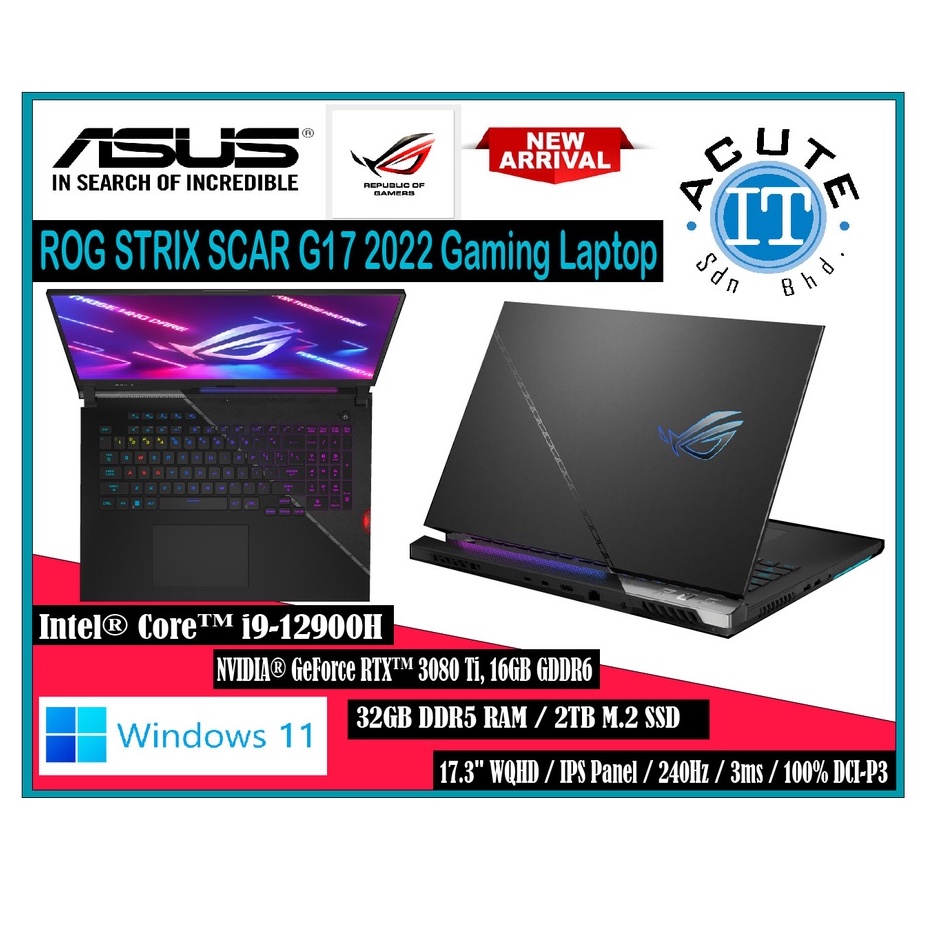 Asus Rog Strix Scar G Z Xll W Wqhd Hz Gaming Laptop Shopee Malaysia