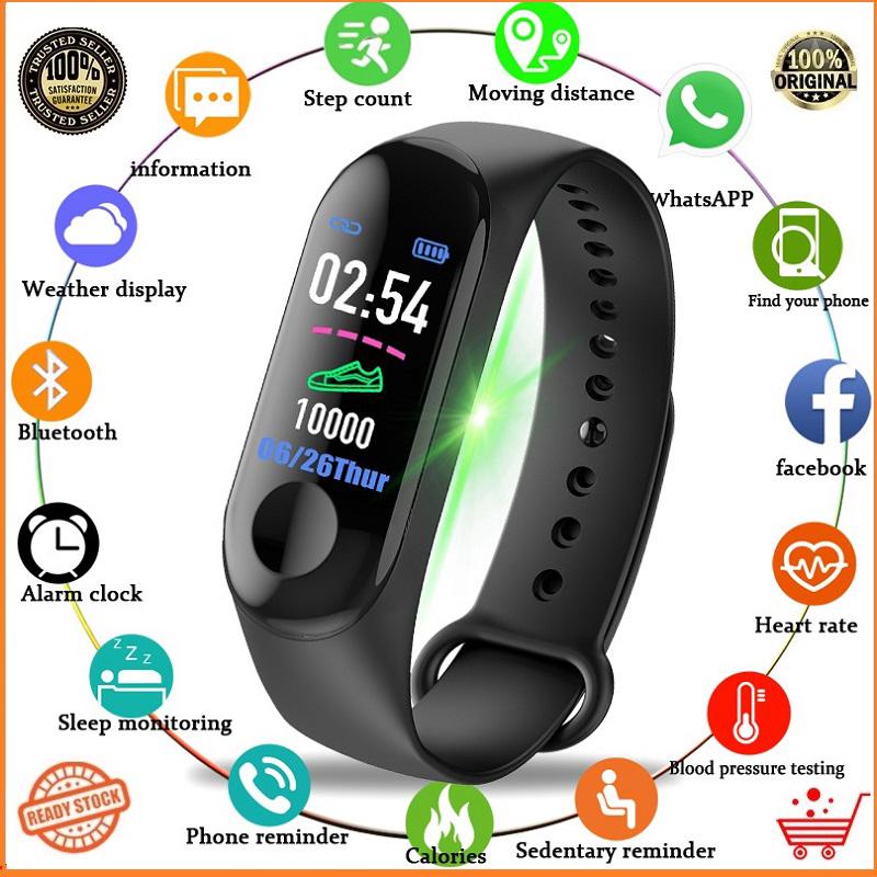 Ready Stock❤️ M3 Smartband Smartwatch Heart Rate Blood Pressure Mi Band 3 Killer Jam