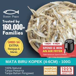 Ocean Papa Ikan Bilis Mata Biru Kopek Belum Kopek Gred 5a 3a A 500g Rangup Lembut Borong Dried Anchovy Shopee Malaysia