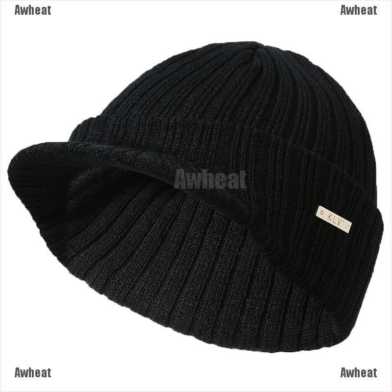 wool cap with visor