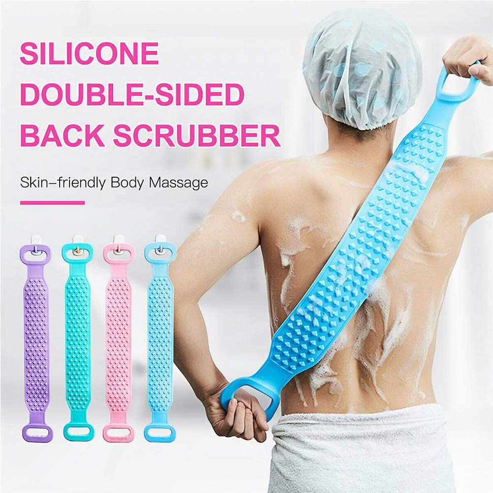 Body Brush Silicone Body Scrubber Towel Back Cleaning Shower Strap