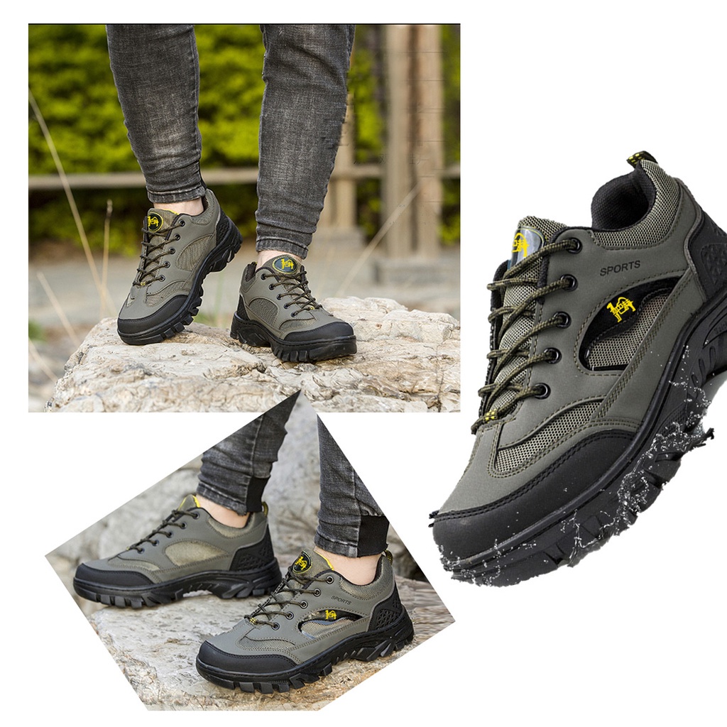 669 SPORT HIKING SHOES BLACK CAMEL GREEN GREY OUTDOOR WEAR RESISTANT NON-SLIP WATER PROOF BREATHABLE TREKKING CLIMBING