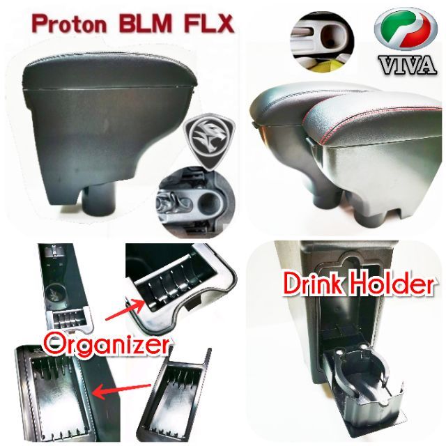 Original Style Armrest Perodua Viva Proton BLM FLX No USB 