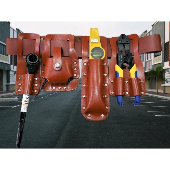 5 in1 Leather Tool Belt Pouch Scaffolding Tool with Tool Holder for