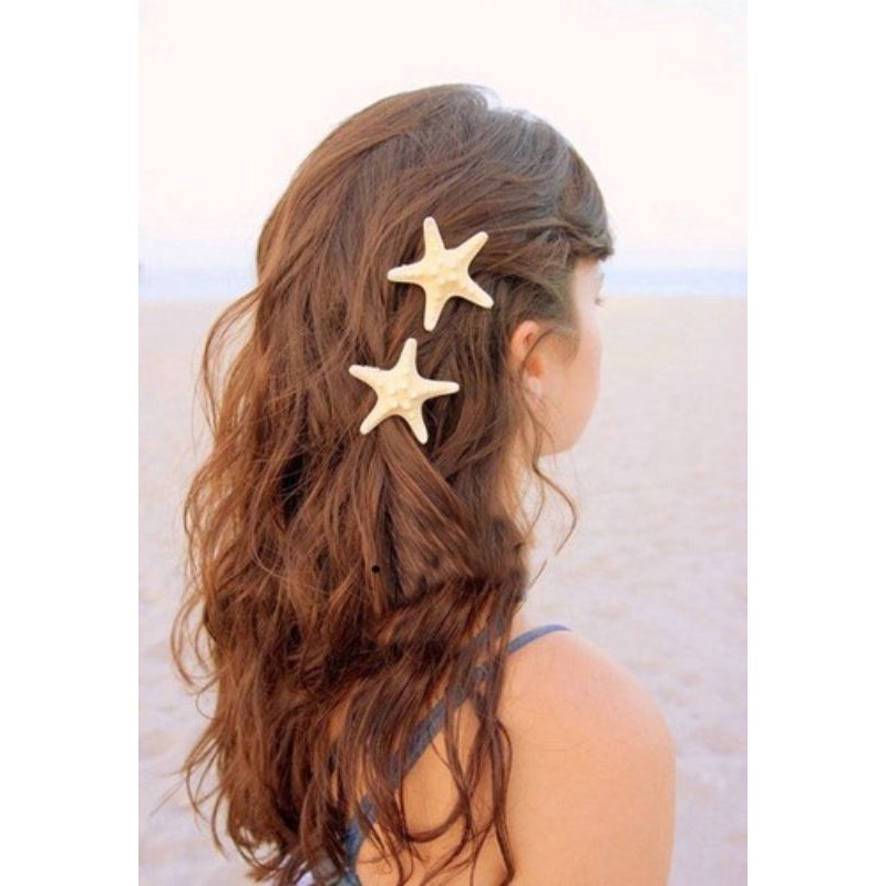 1 Piece. Sand Color Beige Natural Starfish Hair Clip Hair Pin. Beach Mermaid Hair Accessory