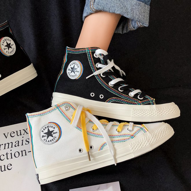 converse black rainbow