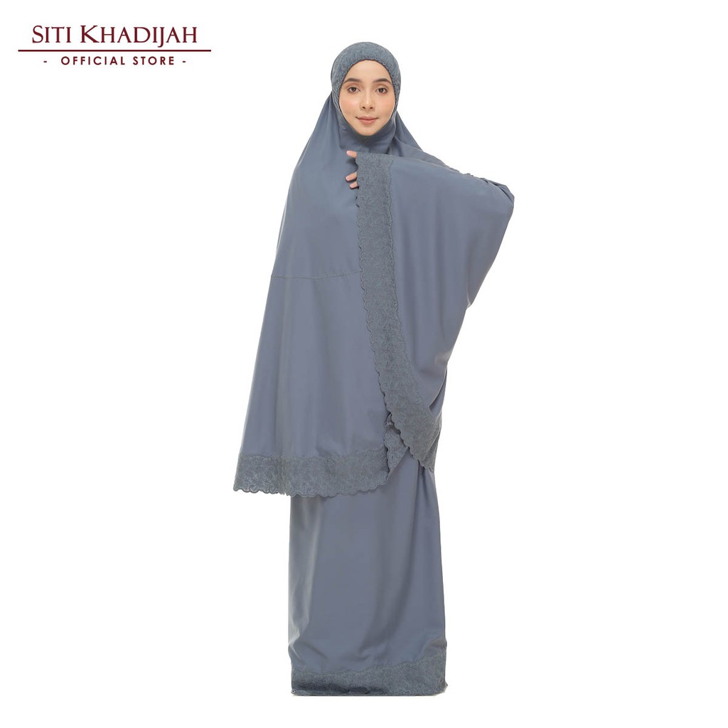 Siti Khadijah Telekung Signature Tiara In Ash Blue Shopee Malaysia